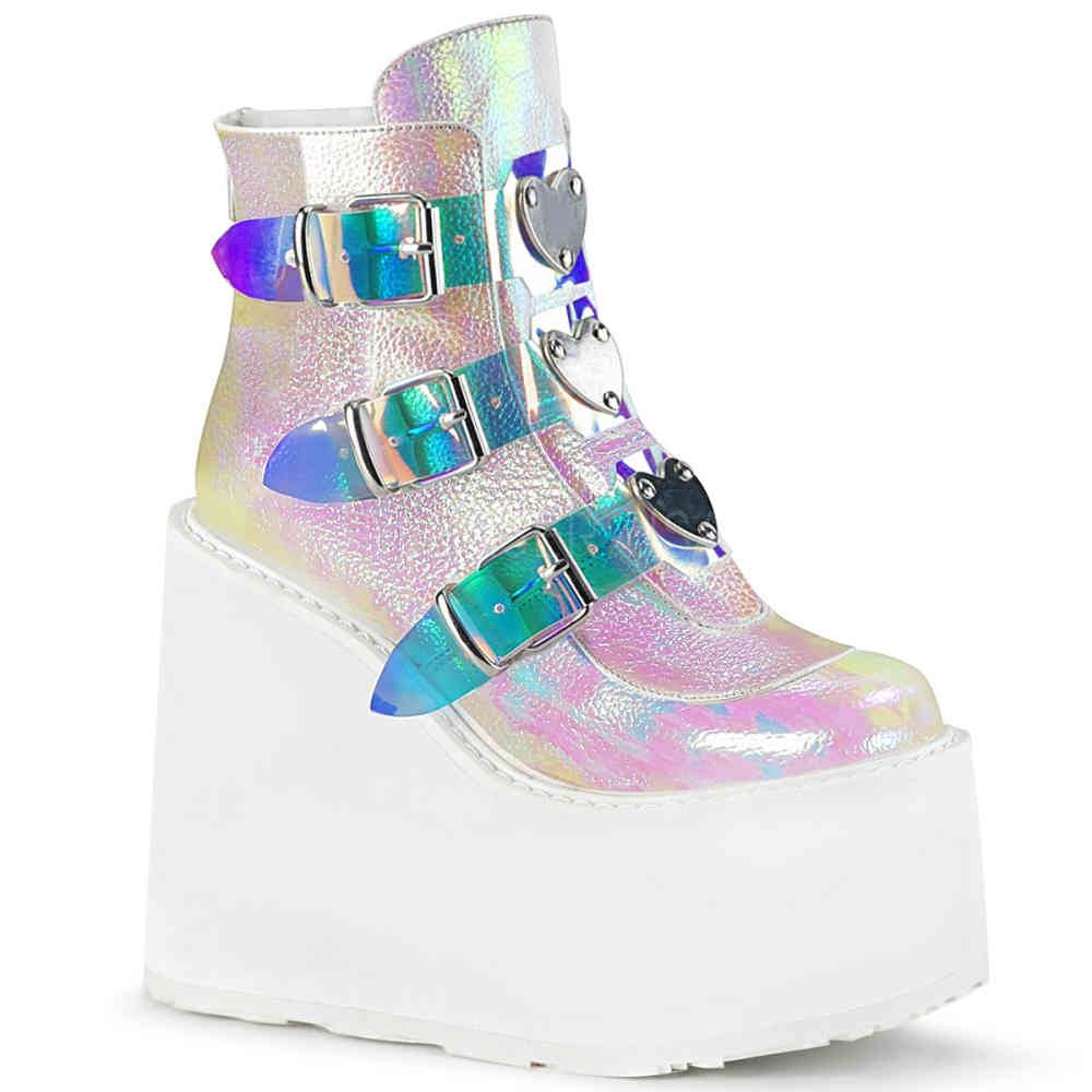 DemoniaCult - SWING105 Platform Boots - White Product image